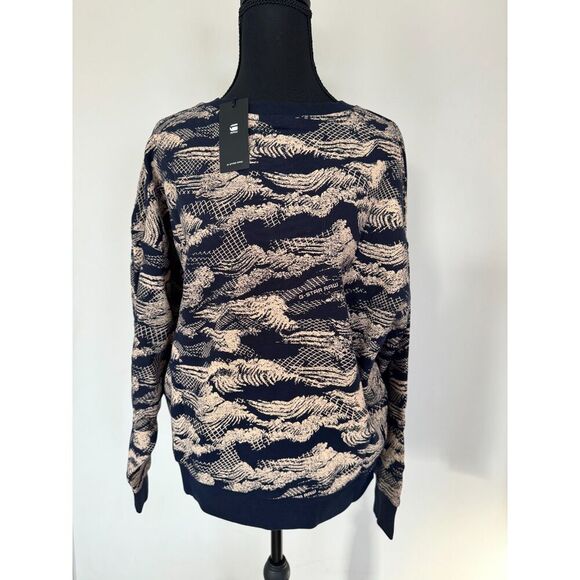 G-Star RAW Osaka Blue Lace Wave Sweatshirt Size Large NWT - Picture 4 of 6